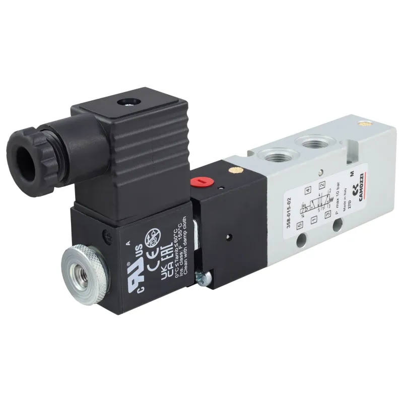 Zawór CAMOZZI 130-358-015-02 5/2 1/8" monostabilny + Cewka 24VAC / 12VDC + Wtyczka Zawór CAMOZZI 130-358-015-02 5/2 1/8" monostabilny + Cewka 24VAC / 12VDC + Wtyczka