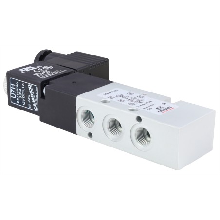Zawór CAMOZZI 130-358-015-02 5/2 1/8" monostabilny + Cewka 24VAC / 12VDC + Wtyczka