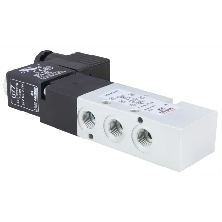 Zawór CAMOZZI 130-358-015-02 5/2 1/8" monostabilny + Cewka 48VAC / 24VDC + Wtyczka