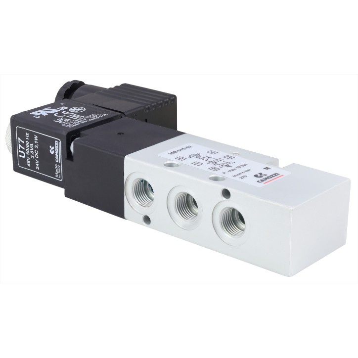 Zawór CAMOZZI 130-358-015-02 5/2 1/8" monostabilny + Cewka 48VAC / 24VDC + Wtyczka Zawór CAMOZZI 130-358-015-02 5/2 1/8" monostabilny + Cewka 48VAC / 24VDC + Wtyczka