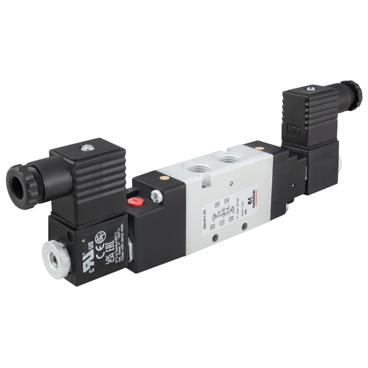 Zawór CAMOZZI 354-011-02 5/2 1/4" bistabilny + Cewka 230VAC + Wtyczka Zawór CAMOZZI 354-011-02 5/2 1/4" bistabilny + Cewka 230VAC + Wtyczka