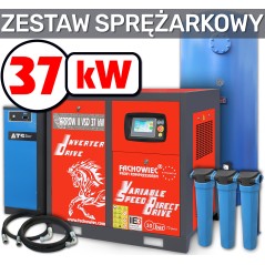 ARROW II sprężarka śrubowa VSD 37 kW 2040-5600 l/min. 10bar + zbiornik 1000l + separator + osuszacz + filtry P i M + osprzęt