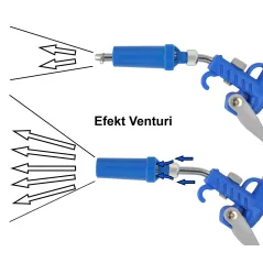 Pistolet do dmuchania 2w1 Venturi efekt lub zwykły regulacja 8mm dysza plastykowa