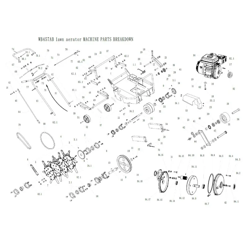 Katalog części Aerator WEIBANG WB457AB_M