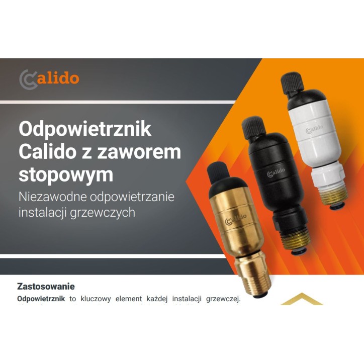 Odpowietrznik Calido z zaworem stopowym biały kolor Odpowietrznik Calido z zaworem stopowym biały kolor
