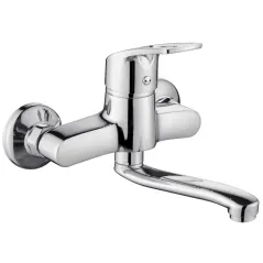 Duro Seria Zafiro bateria umywalkowa ścienna 15 cm ruchoma wylewka