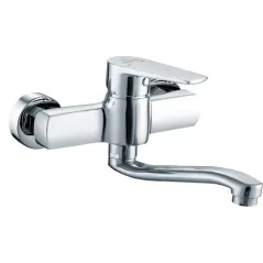 Duro Seria Bala bateria umywalkowa ścienna z ruchomą wylewką 15 cm