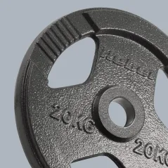 Obciążenie żeliwne olimpijskie 20kg, otwór 51mm, talerz z uchwytami, REBEL ACTIVE