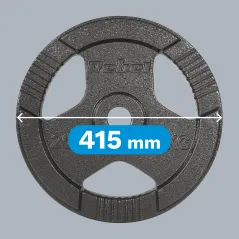 Obciążenie żeliwne olimpijskie 20kg, otwór 51mm, talerz z uchwytami, REBEL ACTIVE