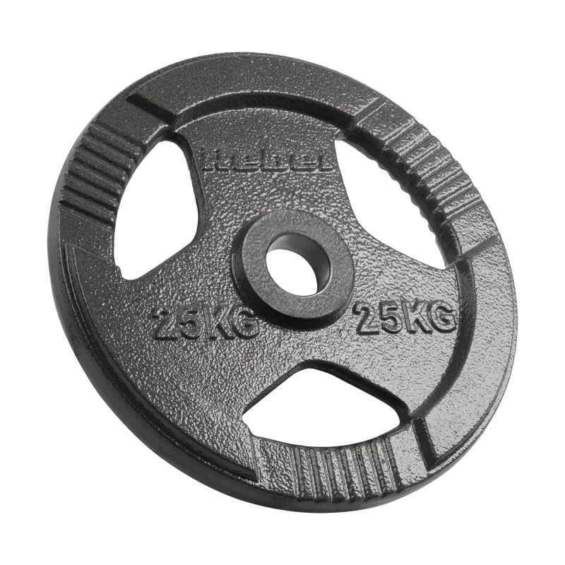 Obciążenie żeliwne olimpijskie 25kg, otwór 51mm, talerz z uchwytami, REBEL ACTIVE