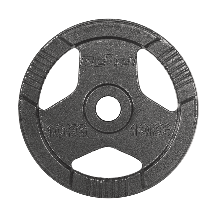 Obciążenie żeliwne olimpijskie zestaw 2x10kg, otwór 51mm, talerz z uchwytami, REBEL ACTIVE Obciążenie żeliwne olimpijskie zestaw 2x10kg, otwór 51mm, talerz z uchwytami, REBEL ACTIVE