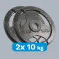 Obciążenie żeliwne olimpijskie zestaw 2x10kg, otwór 51mm, talerz z uchwytami, REBEL ACTIVE