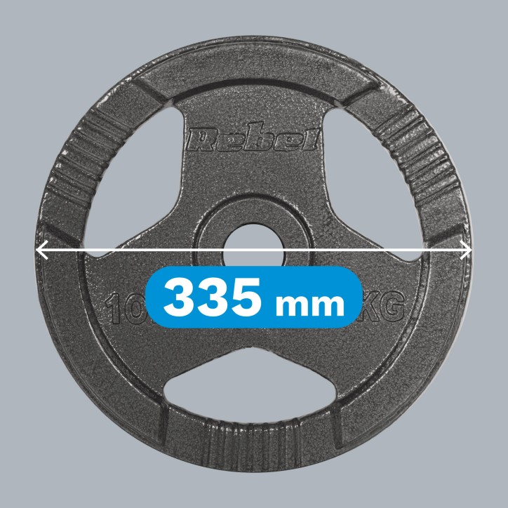 Obciążenie żeliwne olimpijskie zestaw 2x10kg, otwór 51mm, talerz z uchwytami, REBEL ACTIVE Obciążenie żeliwne olimpijskie zestaw 2x10kg, otwór 51mm, talerz z uchwytami, REBEL ACTIVE
