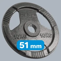 Obciążenie żeliwne olimpijskie zestaw 2x10kg, otwór 51mm, talerz z uchwytami, REBEL ACTIVE