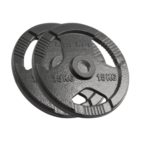 Obciążenie żeliwne olimpijskie zestaw 2x15kg, otwór 51mm, talerz z uchwytami, REBEL ACTIVE