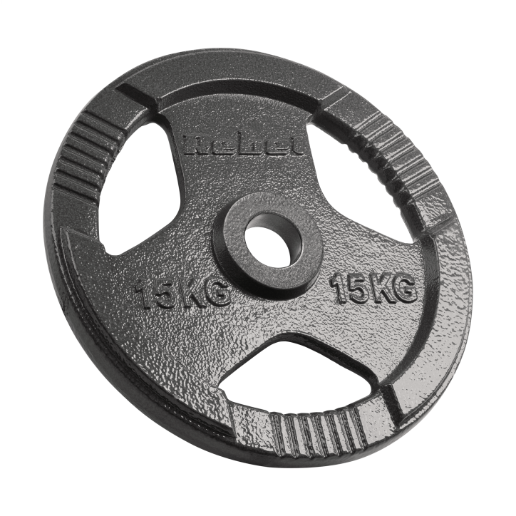 Obciążenie żeliwne olimpijskie zestaw 2x15kg, otwór 51mm, talerz z uchwytami, REBEL ACTIVE Obciążenie żeliwne olimpijskie zestaw 2x15kg, otwór 51mm, talerz z uchwytami, REBEL ACTIVE