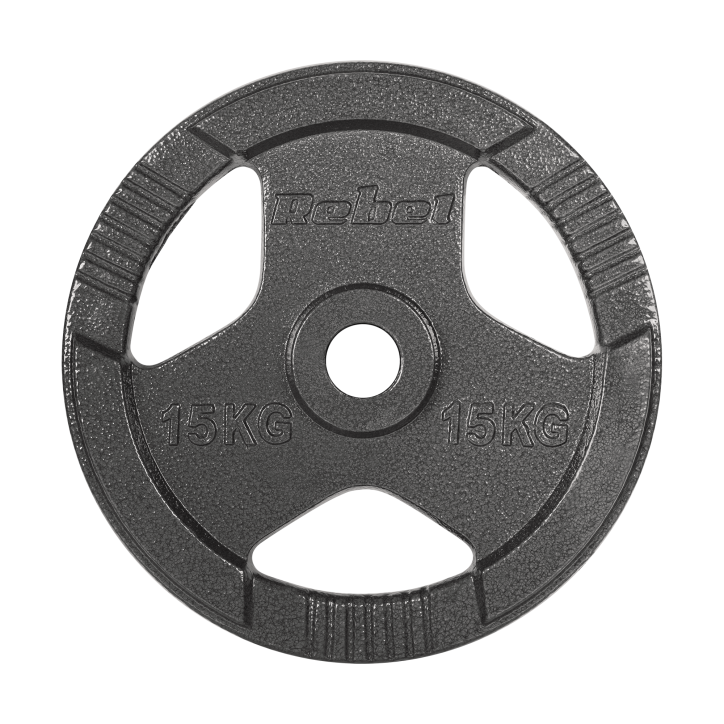 Obciążenie żeliwne olimpijskie zestaw 2x15kg, otwór 51mm, talerz z uchwytami, REBEL ACTIVE Obciążenie żeliwne olimpijskie zestaw 2x15kg, otwór 51mm, talerz z uchwytami, REBEL ACTIVE