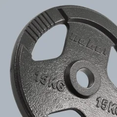 Obciążenie żeliwne olimpijskie zestaw 2x15kg, otwór 51mm, talerz z uchwytami, REBEL ACTIVE