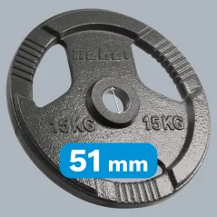 Obciążenie żeliwne olimpijskie zestaw 2x15kg, otwór 51mm, talerz z uchwytami, REBEL ACTIVE