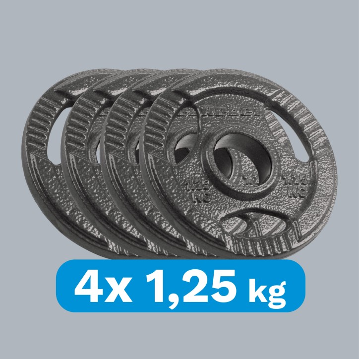 Obciążenie żeliwne olimpijskie zestaw 4x1.25kg, otwór 51mm, talerz z uchwytami, REBEL ACTIVE Obciążenie żeliwne olimpijskie zestaw 4x1.25kg, otwór 51mm, talerz z uchwytami, REBEL ACTIVE