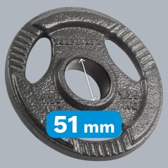 Obciążenie żeliwne olimpijskie zestaw 4x1.25kg, otwór 51mm, talerz z uchwytami, REBEL ACTIVE