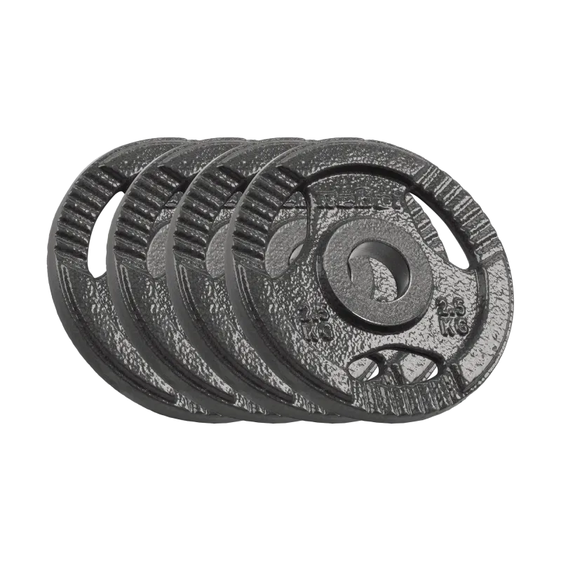 Obciążenie żeliwne olimpijskie zestaw 4x2.5kg, otwór 51mm, talerz z uchwytami, REBEL ACTIVE Obciążenie żeliwne olimpijskie zestaw 4x2.5kg, otwór 51mm, talerz z uchwytami, REBEL ACTIVE