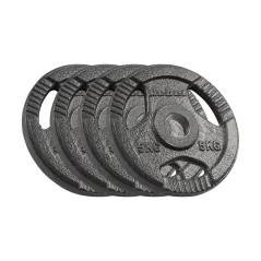 Obciążenie żeliwne olimpijskie zestaw 4x5kg, otwór 51mm, talerz z uchwytami, REBEL ACTIVE