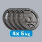 Obciążenie żeliwne olimpijskie zestaw 4x5kg, otwór 51mm, talerz z uchwytami, REBEL ACTIVE Obciążenie żeliwne olimpijskie zestaw 4x5kg, otwór 51mm, talerz z uchwytami, REBEL ACTIVE