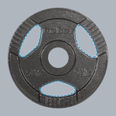 Obciążenie żeliwne olimpijskie zestaw 4x5kg, otwór 51mm, talerz z uchwytami, REBEL ACTIVE
