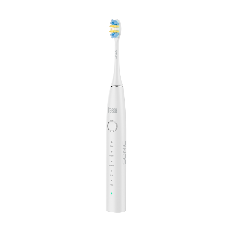 Soniczna szczoteczka do zębów TEESA SONIC 2 biała, 5 trybów pracy, etui podróżne , USB typ C