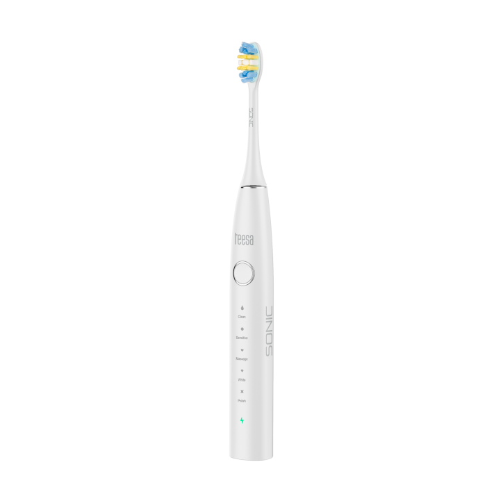 Soniczna szczoteczka do zębów TEESA SONIC 2 biała, 5 trybów pracy, etui podróżne , USB typ C