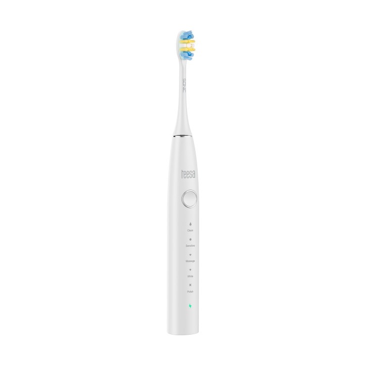 Soniczna szczoteczka do zębów TEESA SONIC 2 biała, 5 trybów pracy, etui podróżne , USB typ C
