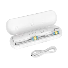 Soniczna szczoteczka do zębów TEESA SONIC 2 biała, 5 trybów pracy, etui podróżne , USB typ C