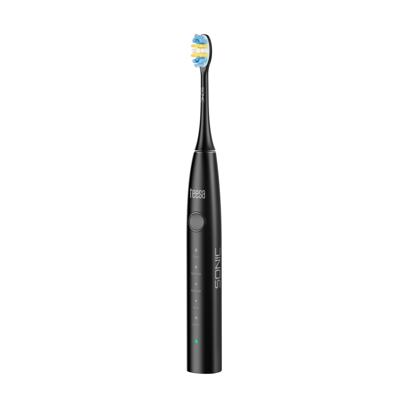 Soniczna szczoteczka do zębów TEESA SONIC 2 czarna , 5 trybów pracy, etui podróżne , USB typ C