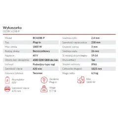 Wykaszarka akumulatorowa Cedrus 60V BC420B-P Cedrus Power