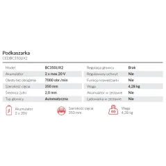 Wykaszarka akumulatorowa Cedrus CEDBC350LIX2