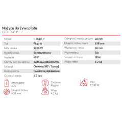 Nożyce akumulatorowe Cedrus 60V HT640-P Cedrus Power