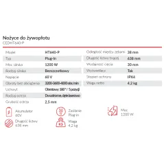 Nożyce akumulatorowe Cedrus 60V HT640-P Cedrus Power