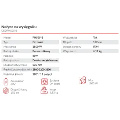 Nożyce akumulatorowe na wysięgniku Cedrus 60V PH525-B