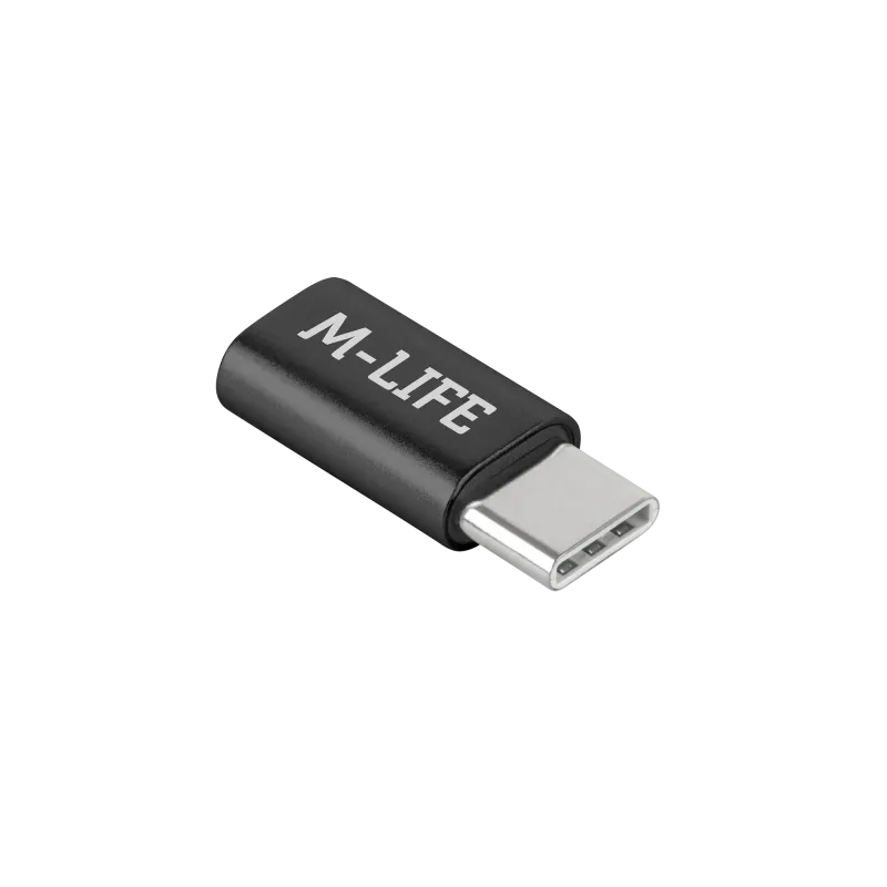 Adapter Przejściówka Micro USB - USB typu C M-Life czarna