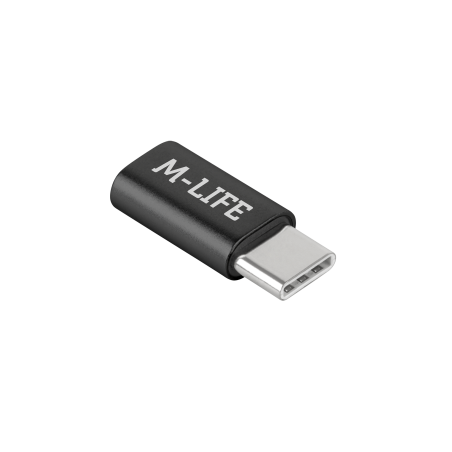 Adapter Przejściówka Micro USB - USB typu C M-Life czarna