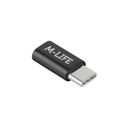 Adapter Przejściówka Micro USB - USB typu C M-Life czarna