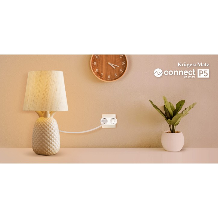 Gniazdo podwójne WiFi Kruger&Matz Connect P5 Tuya Gniazdo podwójne WiFi Kruger&Matz Connect P5 Tuya