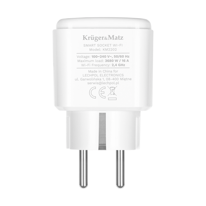 Gniazdo WiFi Kruger&Matz Connect P4 Białe Tuya Gniazdo WiFi Kruger&Matz Connect P4 Białe Tuya