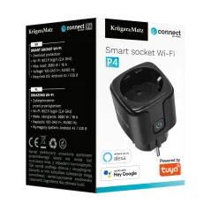Gniazdo WiFi Kruger&Matz Connect P4 Czarne Tuya