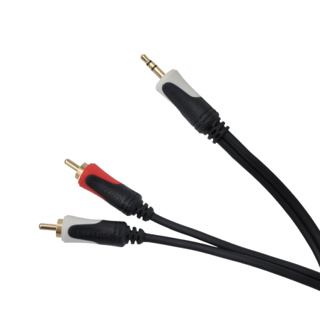 Kabel 3.5 wtyk stereo - 2RCA audio 10m Cabletech Basic Edition