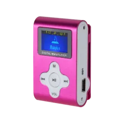 Odtwarzacz MP3 z wyświetlaczem Quer (różowy)