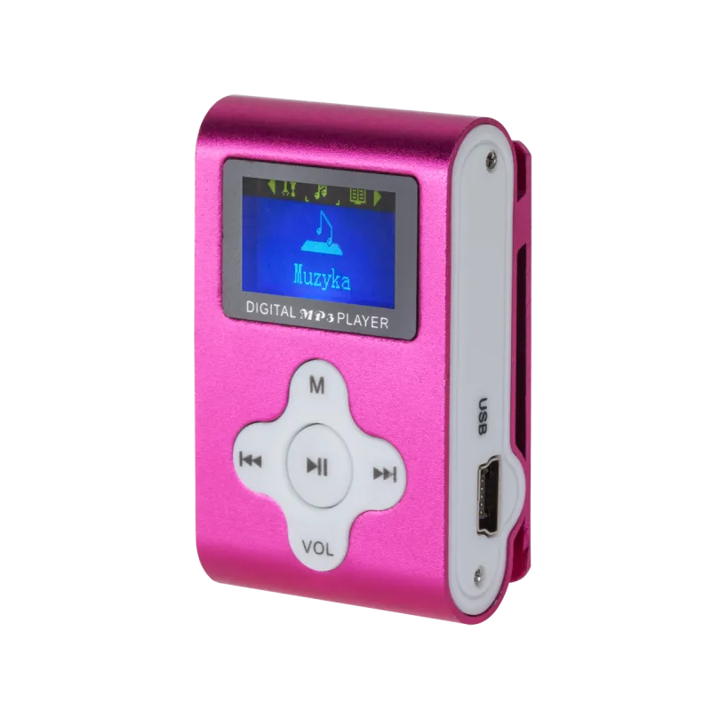 Odtwarzacz MP3 z wyświetlaczem Quer (różowy)