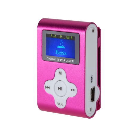 Odtwarzacz MP3 z wyświetlaczem Quer (różowy)