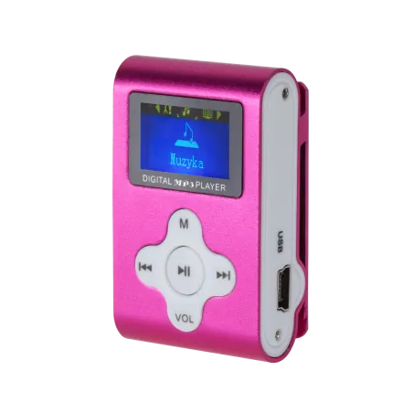 Odtwarzacz MP3 z wyświetlaczem Quer (różowy)